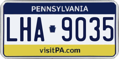 PA license plate LHA9035