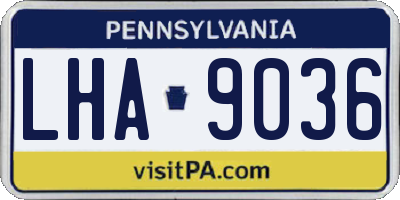 PA license plate LHA9036