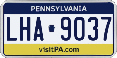 PA license plate LHA9037