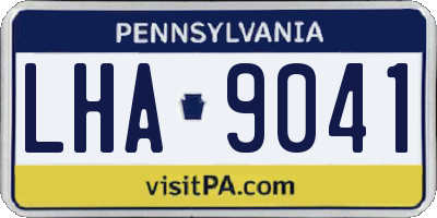 PA license plate LHA9041