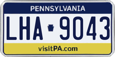 PA license plate LHA9043