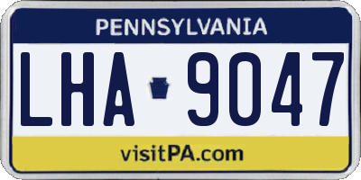 PA license plate LHA9047