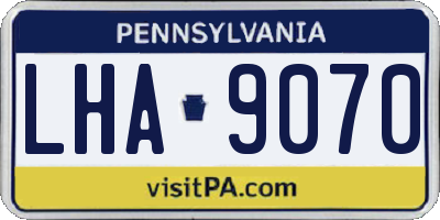 PA license plate LHA9070