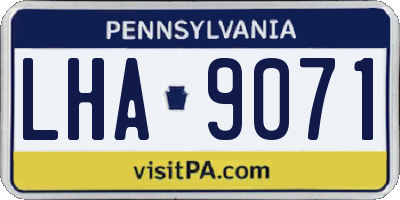 PA license plate LHA9071