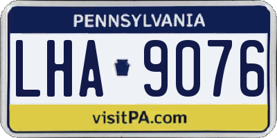 PA license plate LHA9076