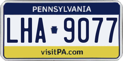 PA license plate LHA9077