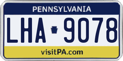 PA license plate LHA9078