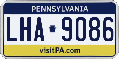 PA license plate LHA9086