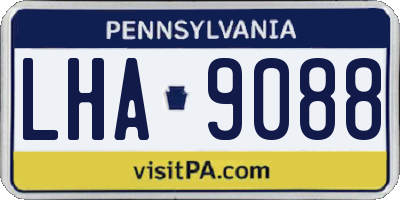PA license plate LHA9088
