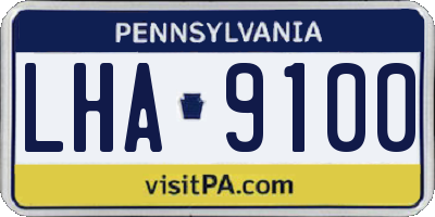 PA license plate LHA9100