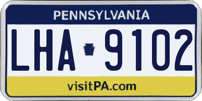 PA license plate LHA9102