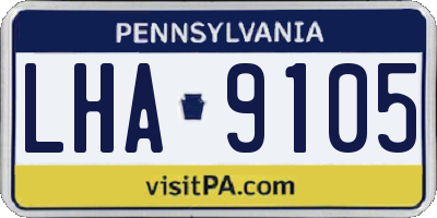 PA license plate LHA9105