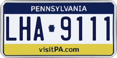PA license plate LHA9111
