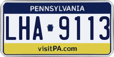 PA license plate LHA9113