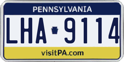 PA license plate LHA9114