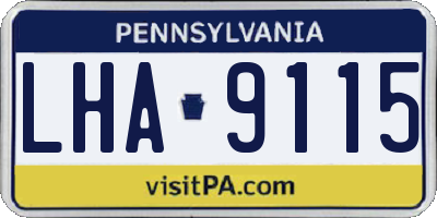 PA license plate LHA9115