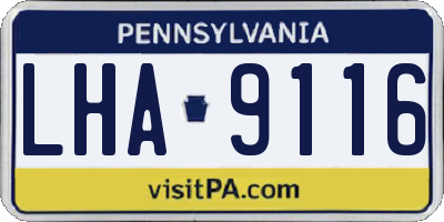 PA license plate LHA9116