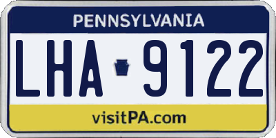 PA license plate LHA9122