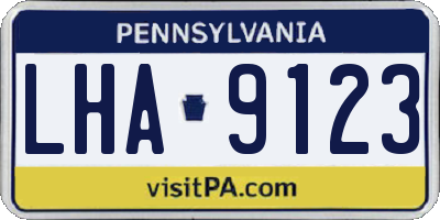 PA license plate LHA9123