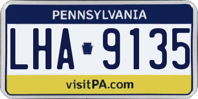 PA license plate LHA9135