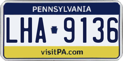 PA license plate LHA9136