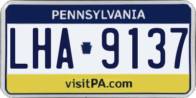 PA license plate LHA9137