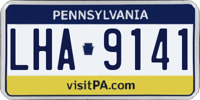 PA license plate LHA9141