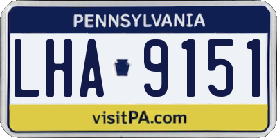 PA license plate LHA9151