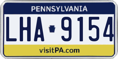 PA license plate LHA9154