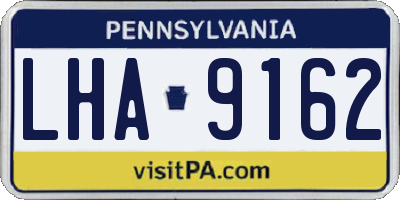 PA license plate LHA9162