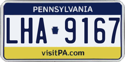 PA license plate LHA9167