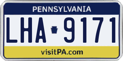 PA license plate LHA9171