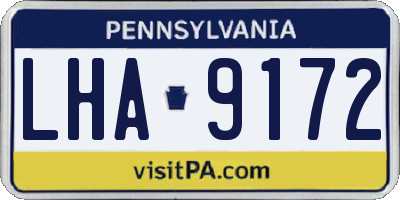 PA license plate LHA9172