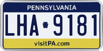 PA license plate LHA9181