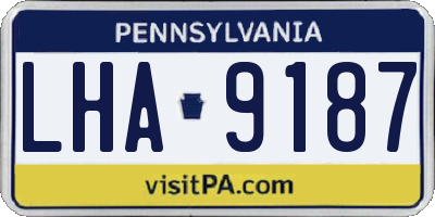 PA license plate LHA9187