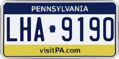 PA license plate LHA9190