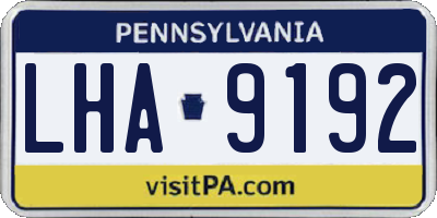PA license plate LHA9192
