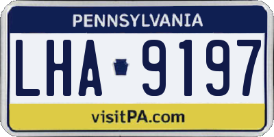 PA license plate LHA9197