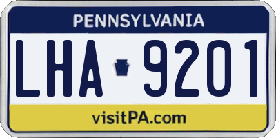 PA license plate LHA9201