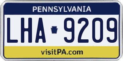 PA license plate LHA9209