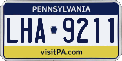 PA license plate LHA9211