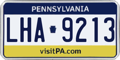 PA license plate LHA9213
