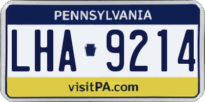 PA license plate LHA9214