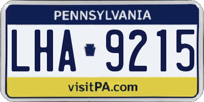 PA license plate LHA9215
