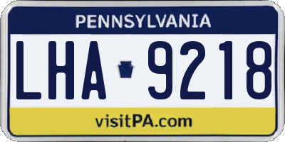 PA license plate LHA9218