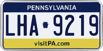 PA license plate LHA9219