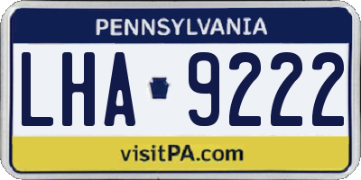 PA license plate LHA9222