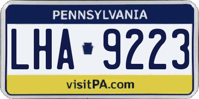 PA license plate LHA9223