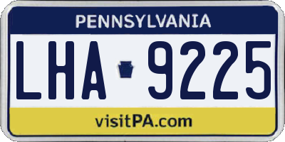 PA license plate LHA9225