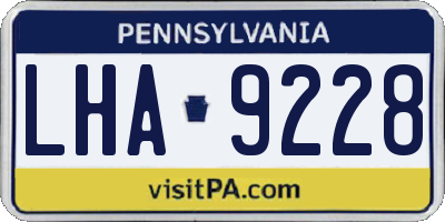 PA license plate LHA9228